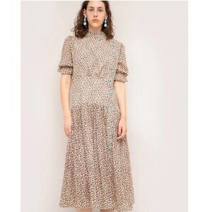 Peasant Midi Sleeved Dress Medium Beulah Article&
